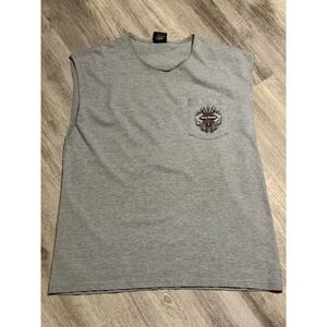 Harley Davidson Men Sleeveless Pocket T Shirt Hutchins Yucca Valley California L